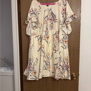 Chic Soul Cream Floral Midi Dress